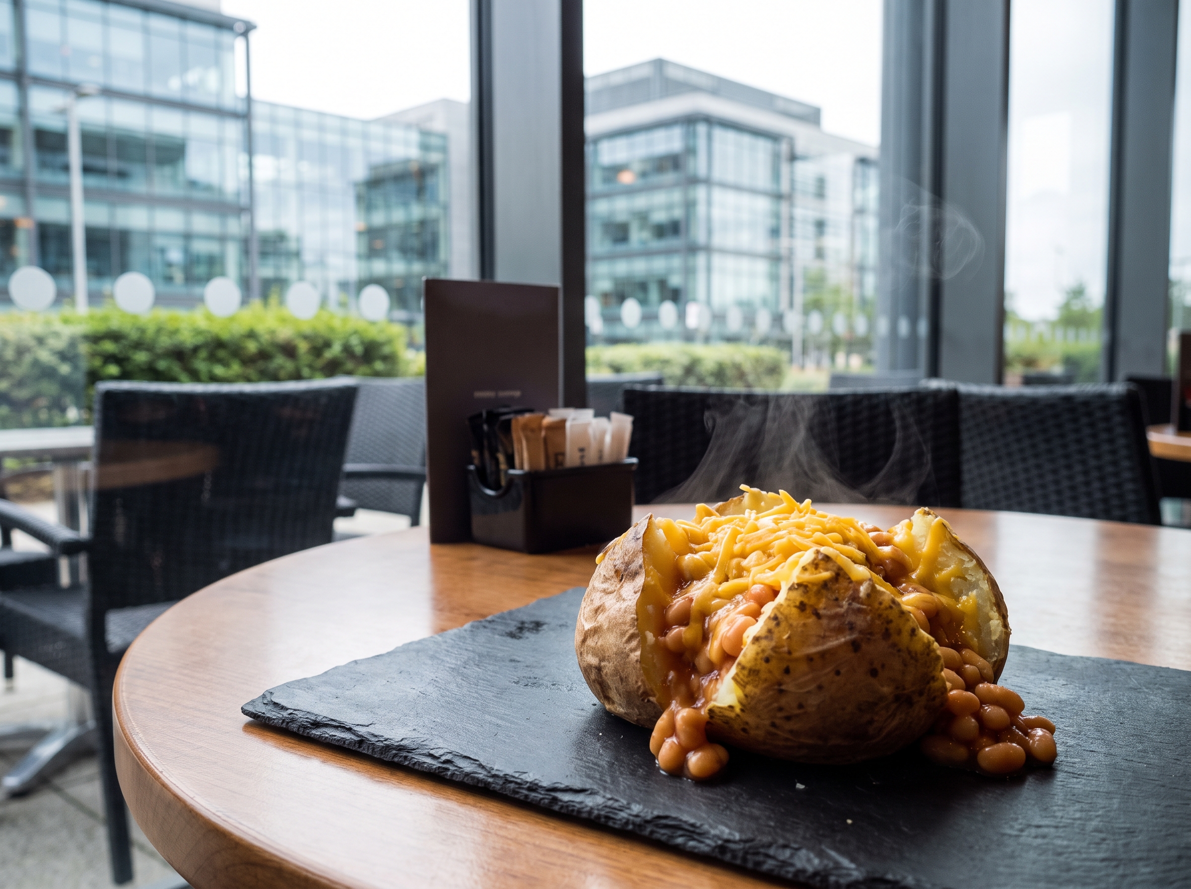 Jacket potato with beans and cheese